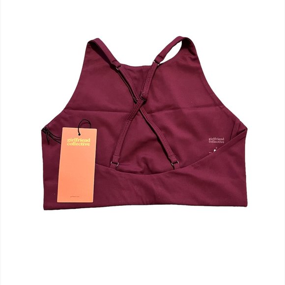 NWT Girlfriend Collective Plum Topanga Halter Bra - Picture 4 of 5